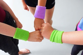 Children doing fist bump