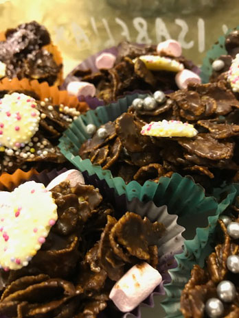 Corn Flake cakes for sale at Macmillan morning